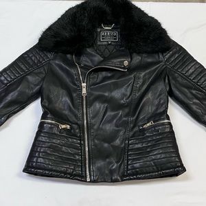Guess Women’s Black Faux Leather Motorcycle Jacket Size Medium